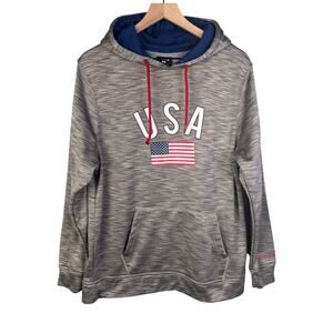 Mitre‎ Sweater Men Medium Gray Pullover USA Sporty Relax Fit Pockets
